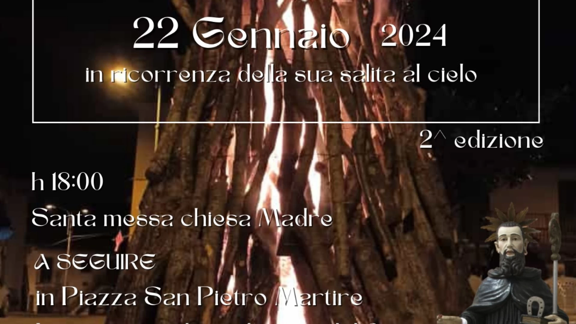 Fornelli: lunedì 22 gennaio la seconda edizione del Fuoco Di San Domenico Abate.